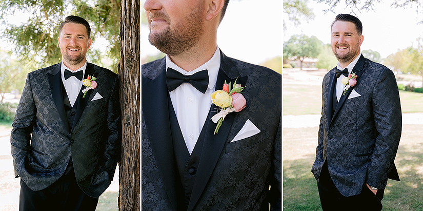 Black Wedding Tux with detail 