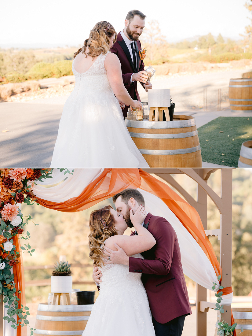 October Wedding ceremony at Helwig Winery 