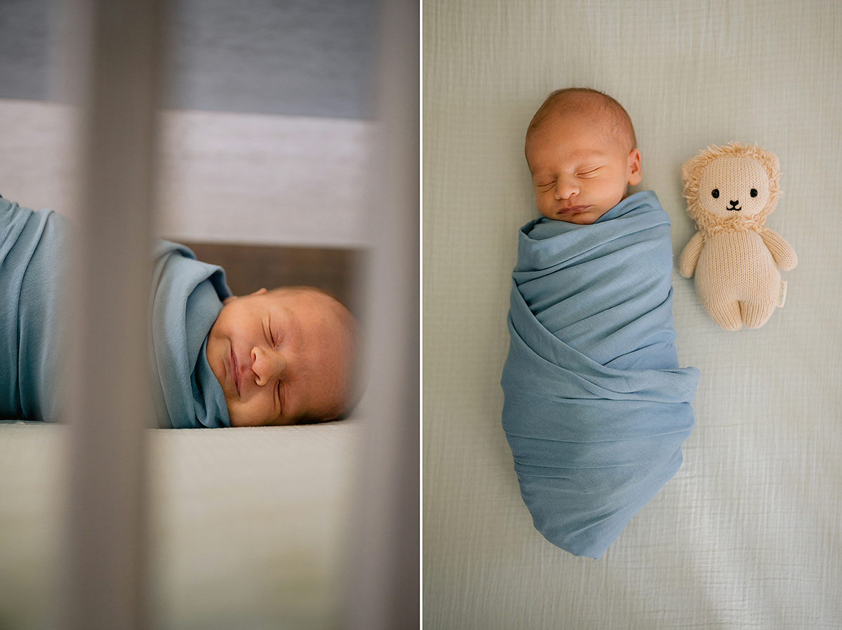 Newborn in crib