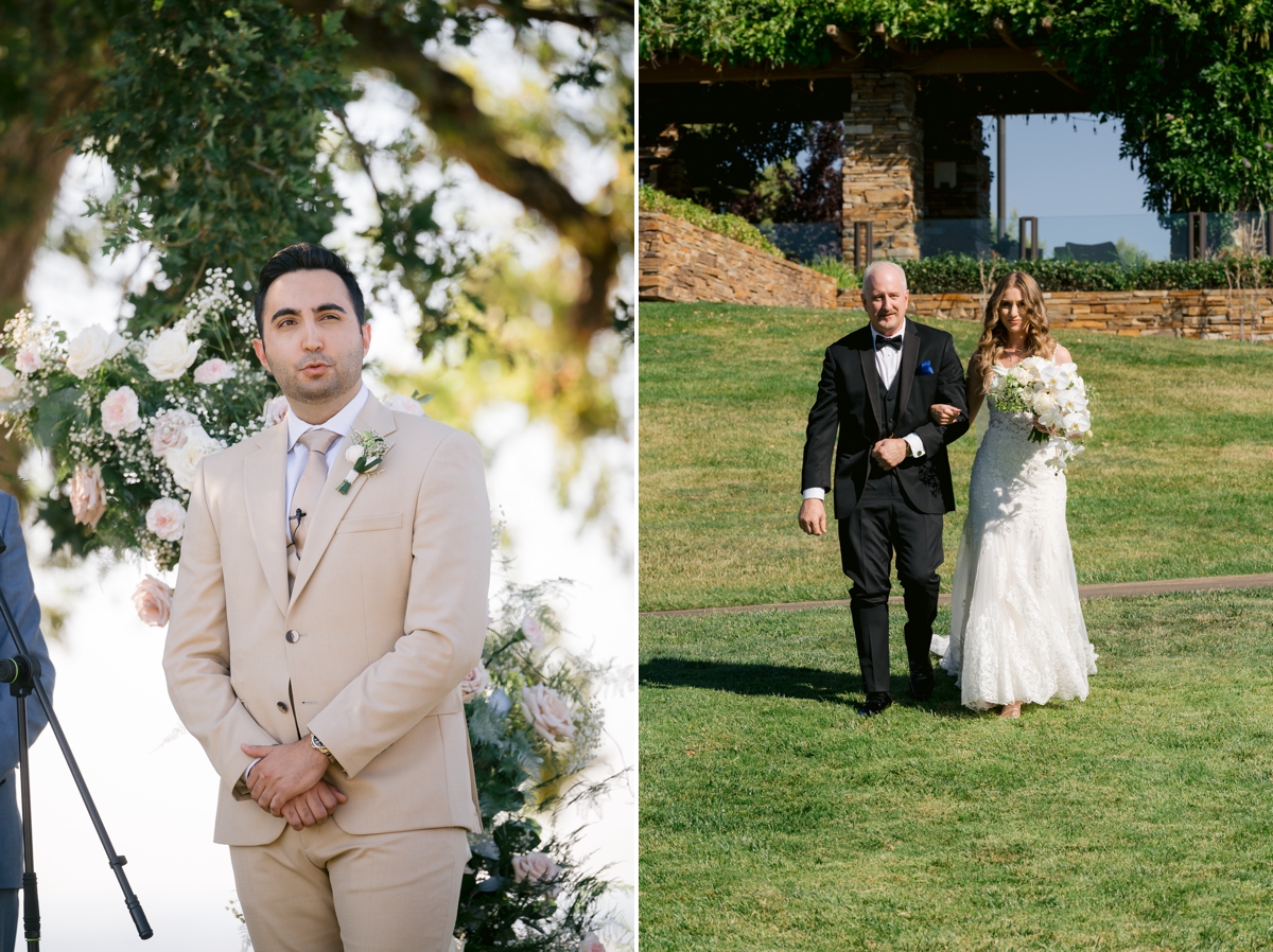 Outdoor wedding ceremony in El Dorado Hills CA